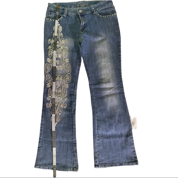 Retro embellished bell bottom Jeans size 11/12 - Picture 5 of 6